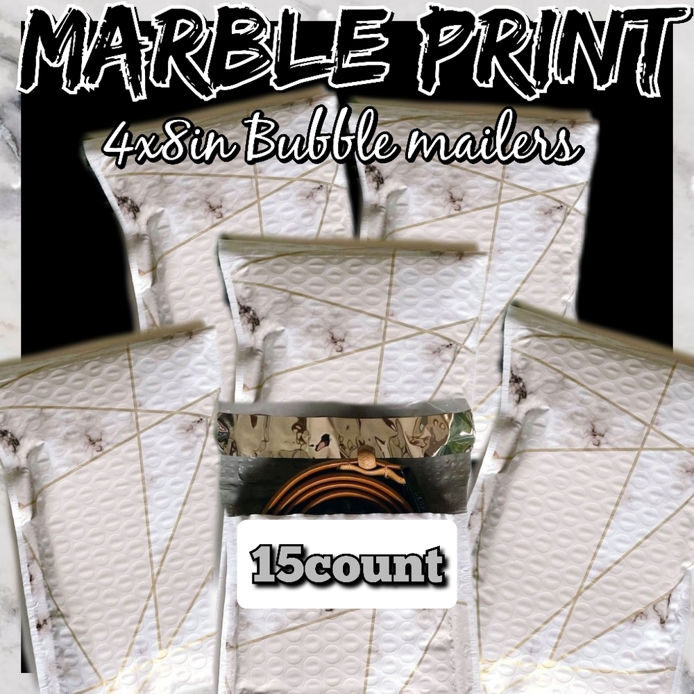 Bubble mailers 4x8" marble Print